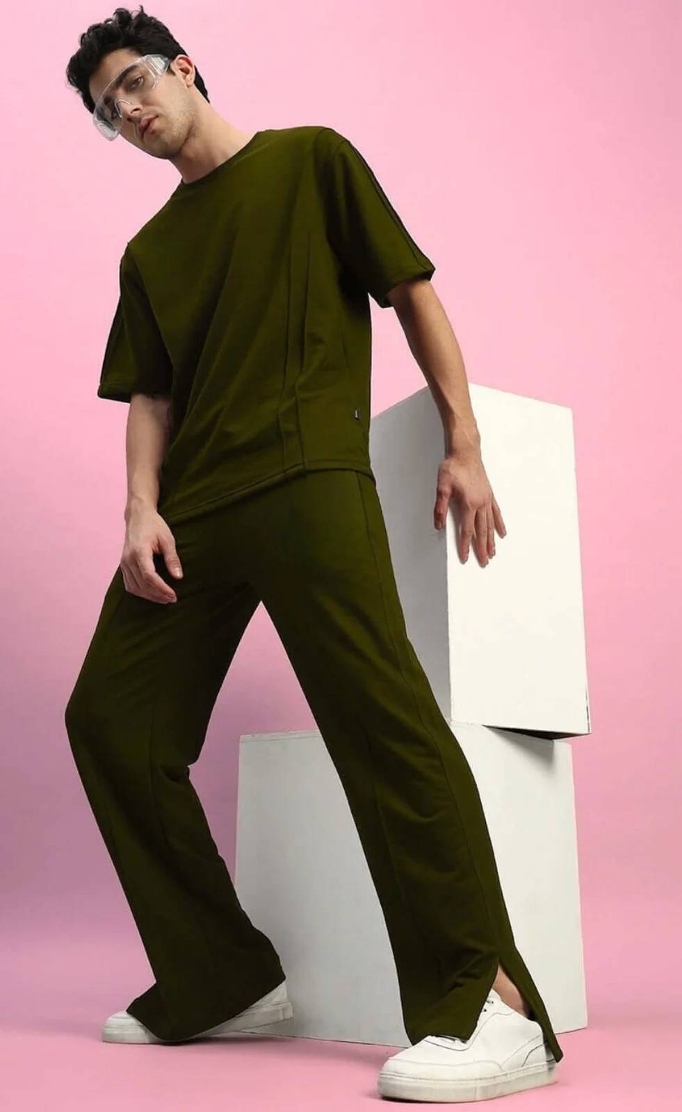 Olive Drift Oversized Tee