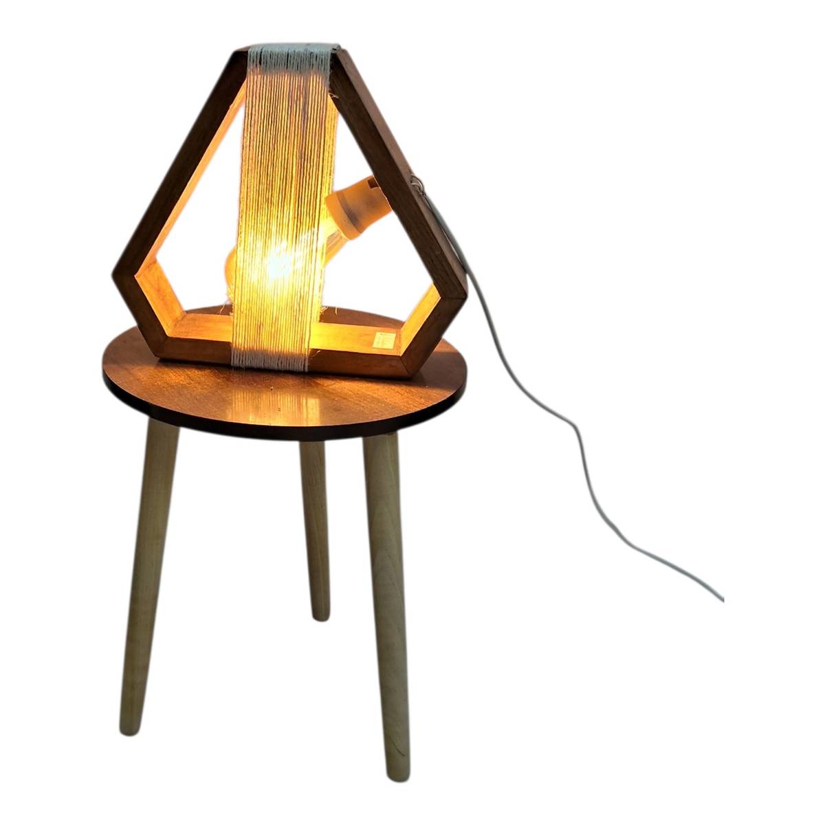 Dcute Wooden Table Triangular Lamp